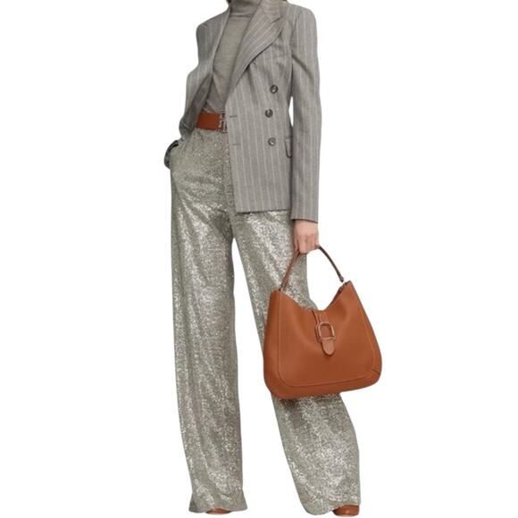 Ralph Lauren Purple Label Pants - NEW Ralph Lauren Purple Label Sequin Wide Leg Trousers Womens Small Pants
